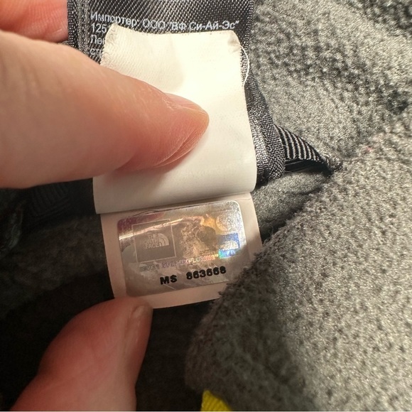 The North Face Fleece Jacket Zippered Fleece Grey & Yellow Size 5 - Picture 10 of 16
